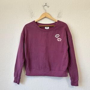 PACT Sweatshirt Burgundy Kisses Pullover Athleisure College Sports